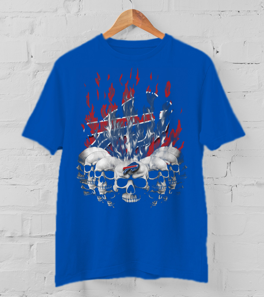 Buffalo Bills Skull Flames 43 Nfl Team T-Shirt