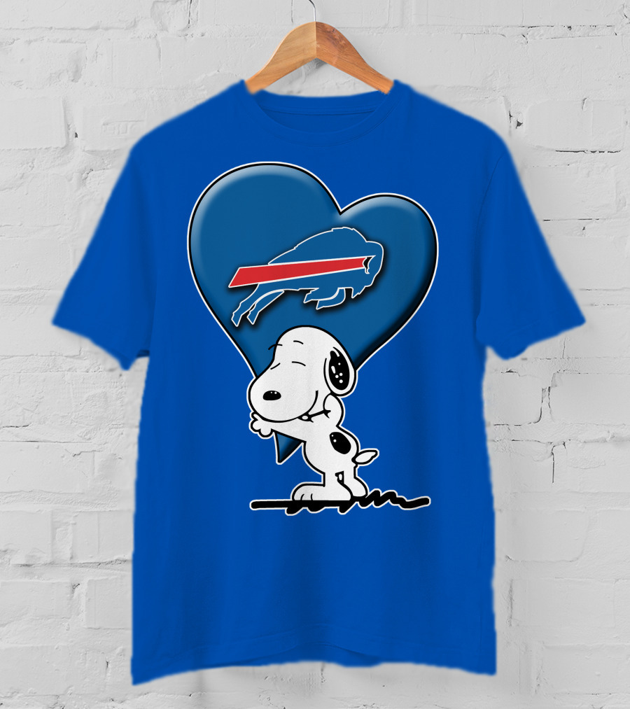 Snoopy Hugging Heart Buffalo Bills T-Shirt