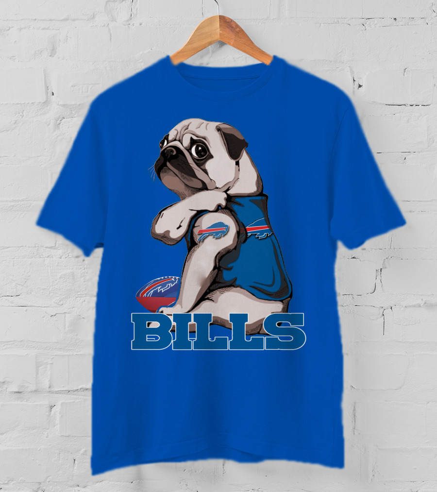 Pug Bills Football Team T-Shirt