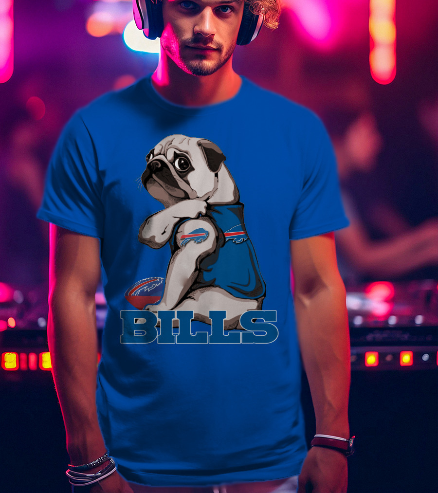 Pug Bills Football Team T-Shirt