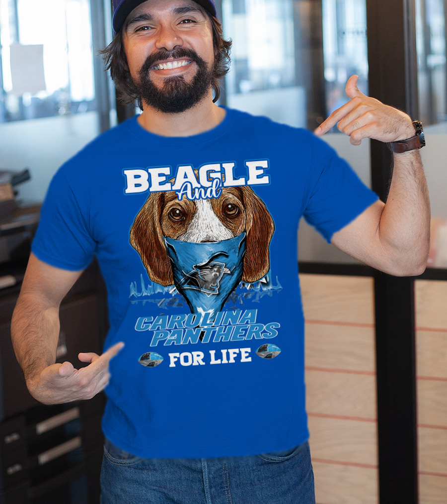 Beagle And Carolina Panthers For Life T-Shirt