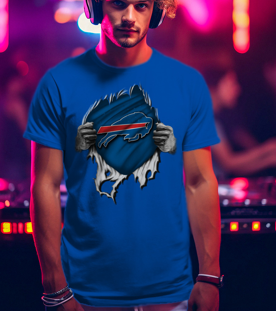 Buffalo Bills Torn Open Super Fan T-Shirt