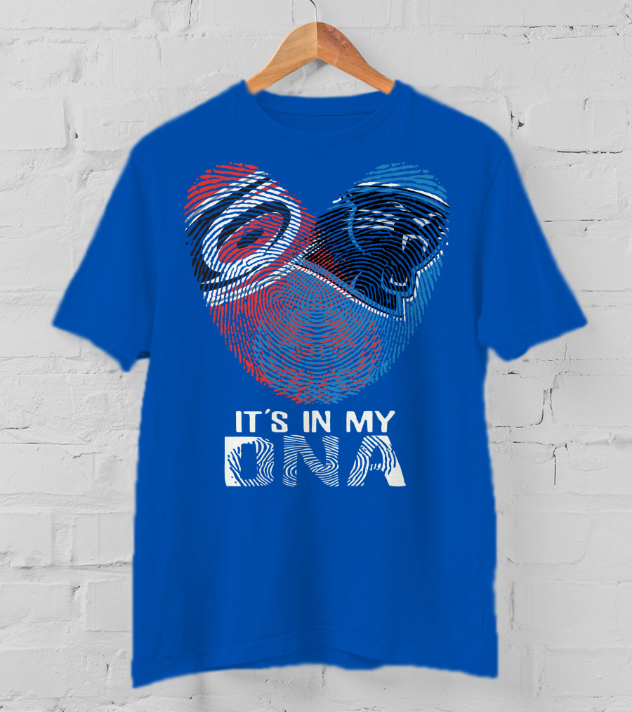 Carolina Panthers 15 It's In My Dna Fingerprint Heart T-Shirt