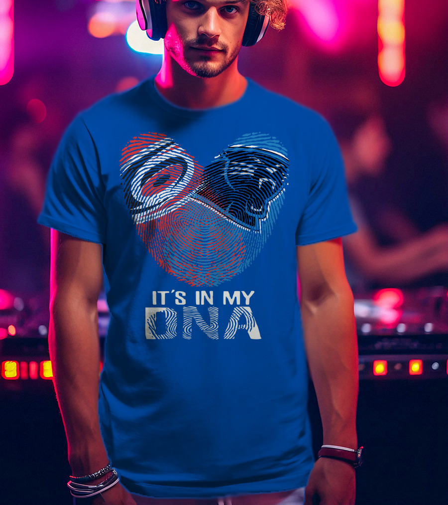 Carolina Panthers 15 It's In My Dna Fingerprint Heart T-Shirt