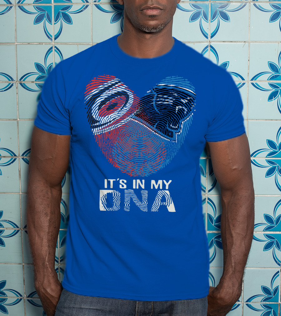 Carolina Panthers 15 It's In My Dna Fingerprint Heart T-Shirt