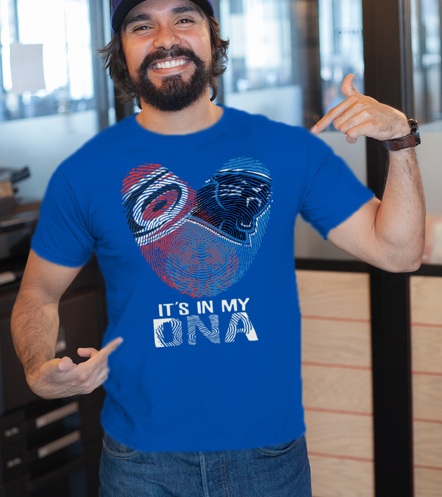 Carolina Panthers 15 It's In My Dna Fingerprint Heart T-Shirt