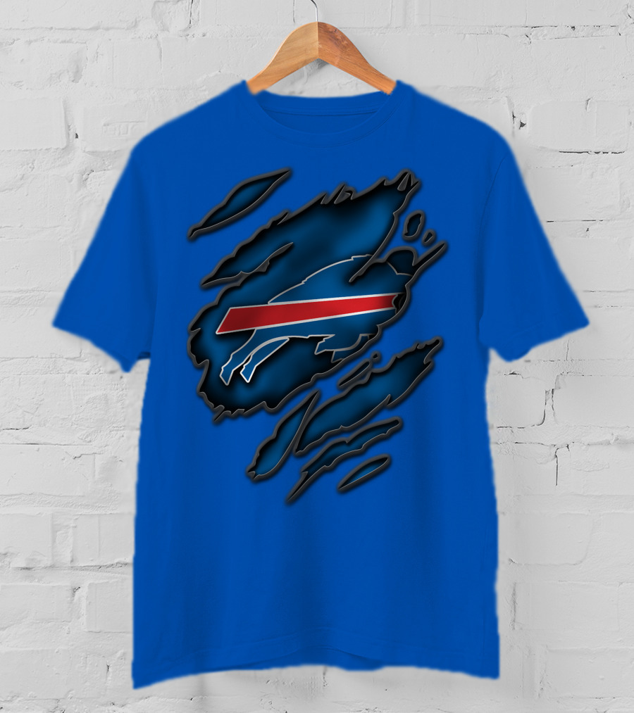 Torn Buffalo Bills Scratched T-Shirt