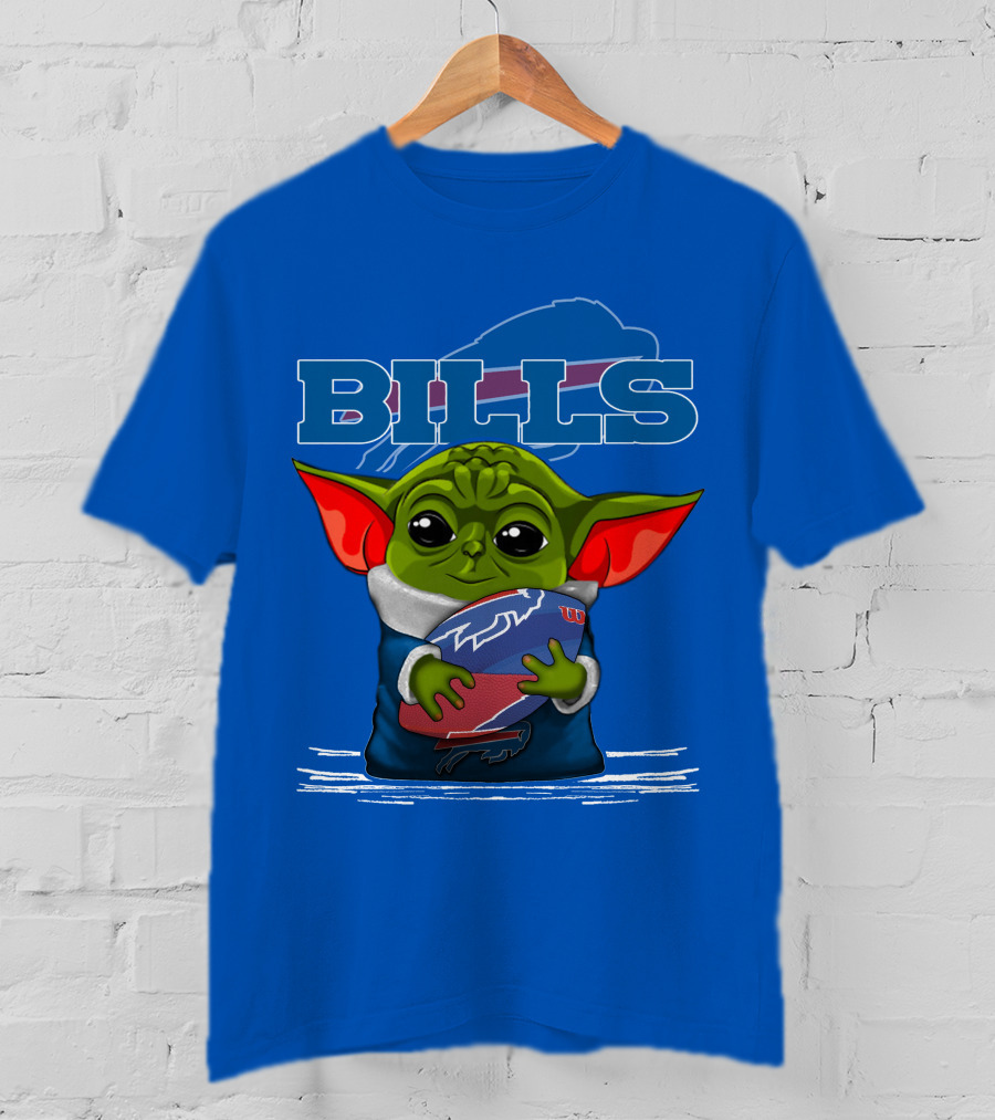 Yoda Buffalo Bills Fan Holding Football T-Shirt