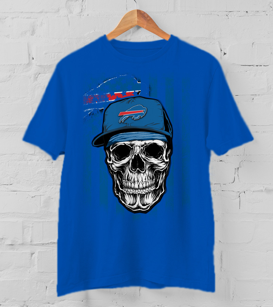 Buffalo Bills Skull With Cap T-Shirt