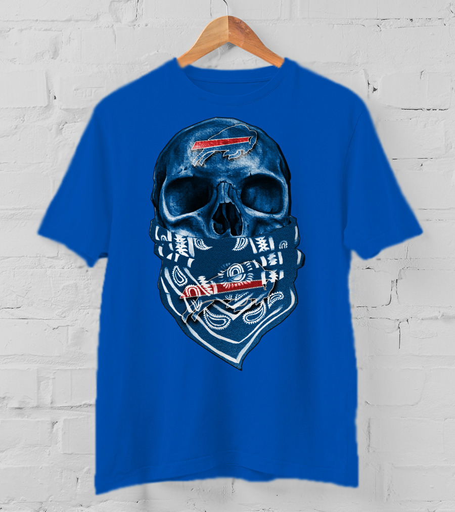Buffalo Bills Skull With Bandana T-Shirt