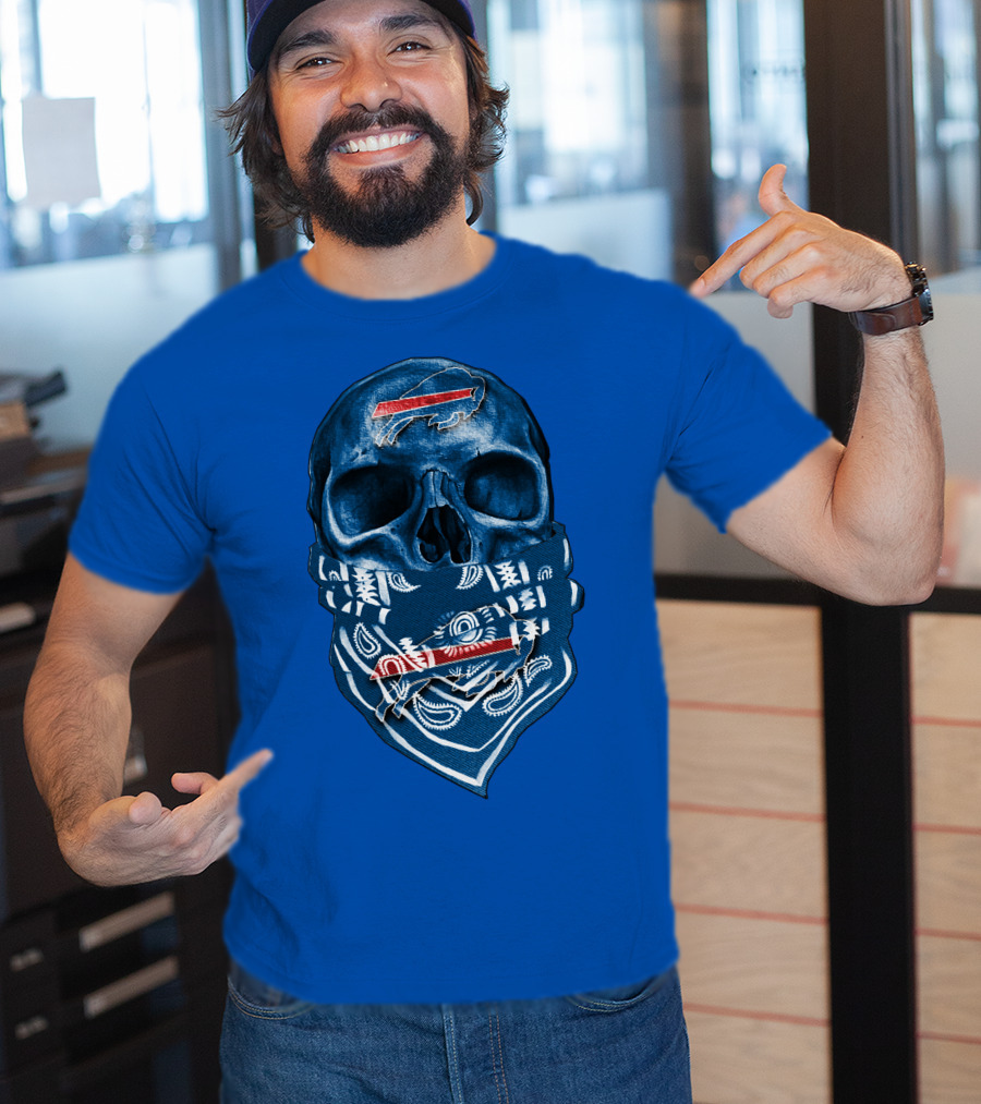 Buffalo Bills Skull With Bandana T-Shirt