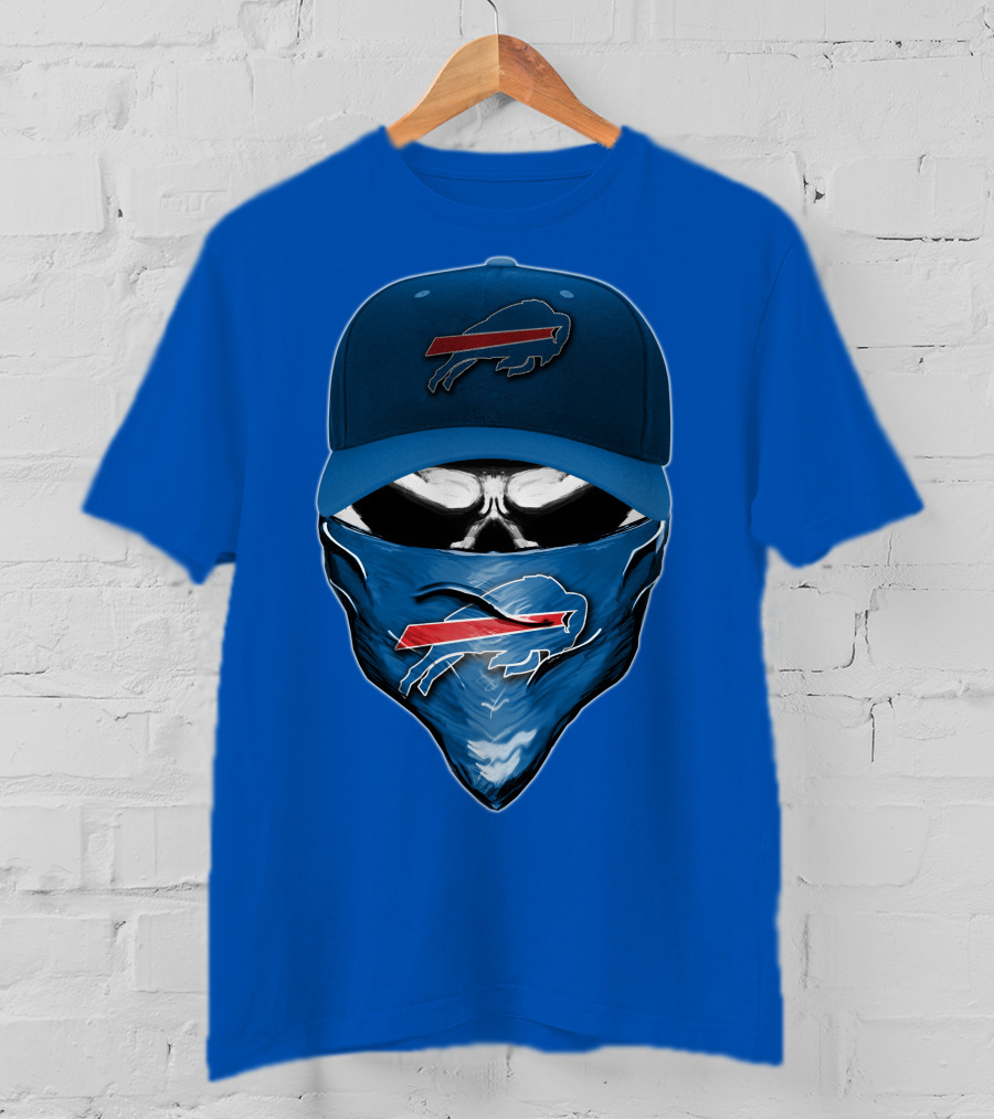 Skull V6 Buffalo Bills Mask And Cap With Team T-Shirt