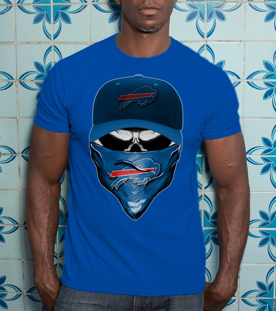Skull V6 Buffalo Bills Mask And Cap With Team T-Shirt