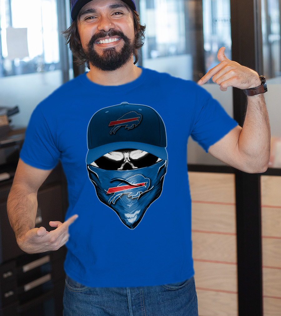 Skull V6 Buffalo Bills Mask And Cap With Team T-Shirt