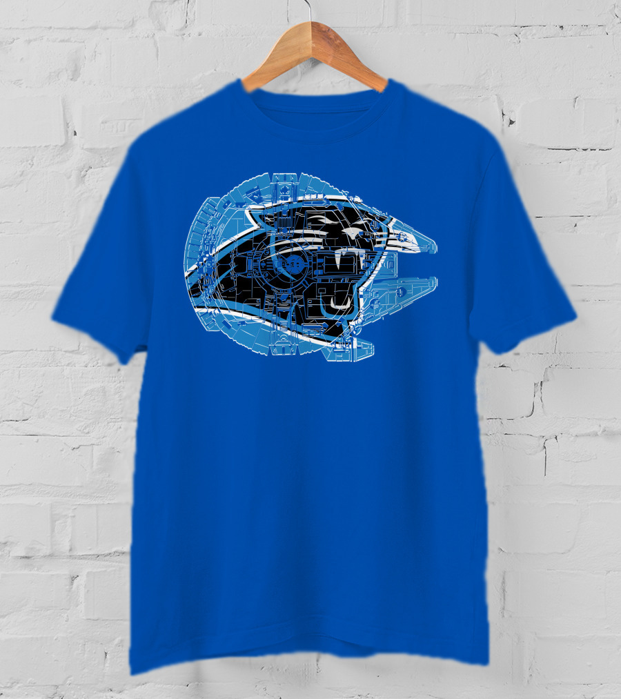 Carolina Panthers 56 Starship Blueprint Helmet T-Shirt