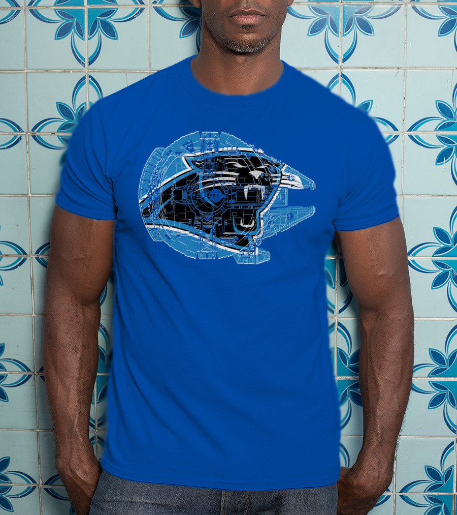 Carolina Panthers 56 Starship Blueprint Helmet T-Shirt