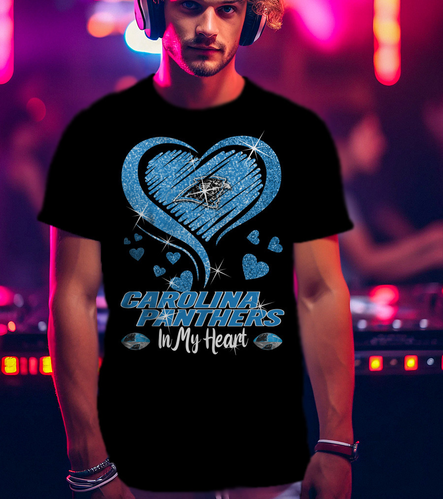 Carolina Panthers Heart Logo In My Heart T-Shirt