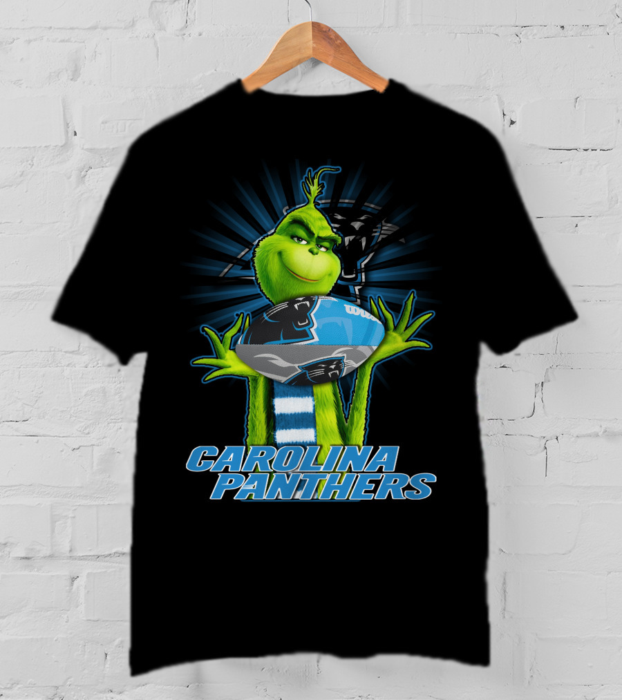 Grinch Holding Carolina Panthers Football Team T-Shirt