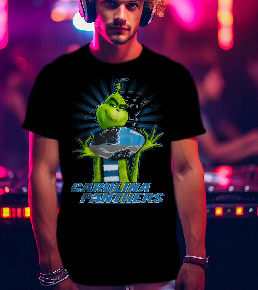Grinch Holding Carolina Panthers Football Team T-Shirt