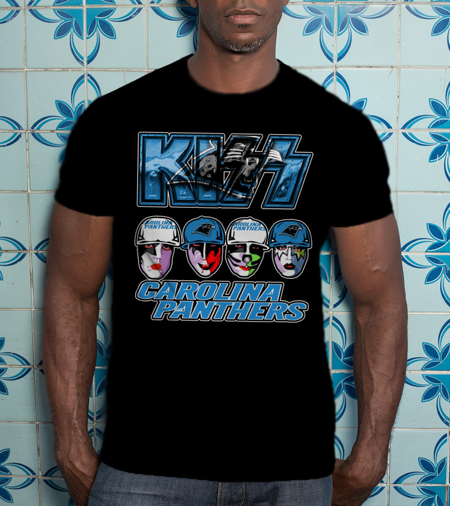 KISS Carolina Panthers Rock Band Face Paint Fan Merch T-Shirt