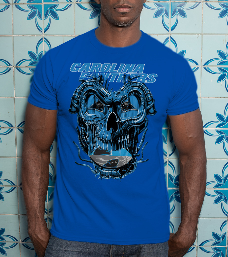 Carolina Panthers Dragonskull Helmet T-Shirt