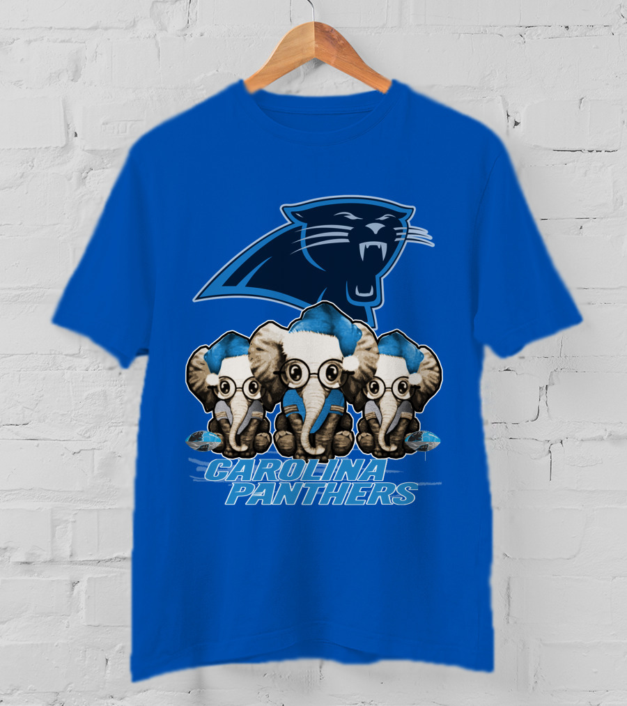 Carolina Panthers Xmas Elephants T-Shirt