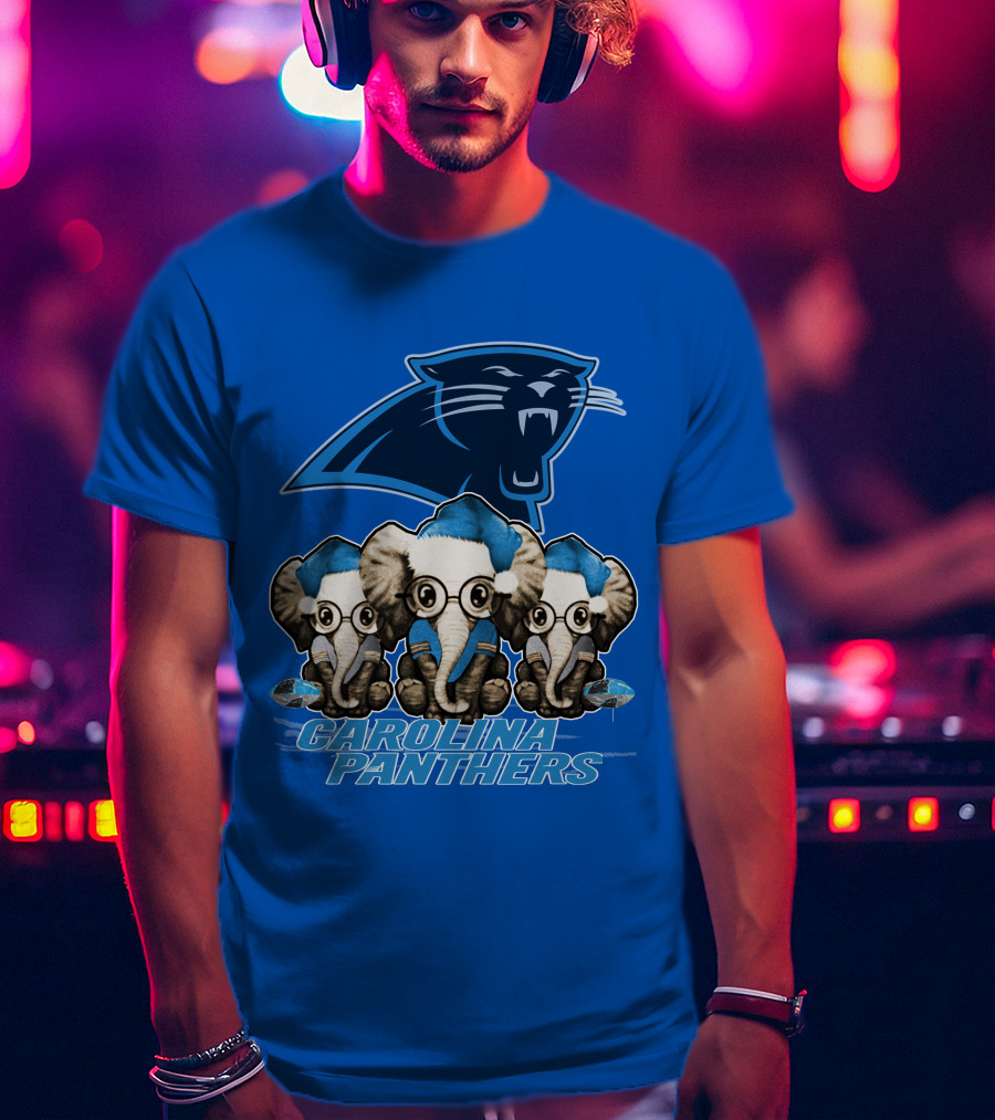 Carolina Panthers Xmas Elephants T-Shirt