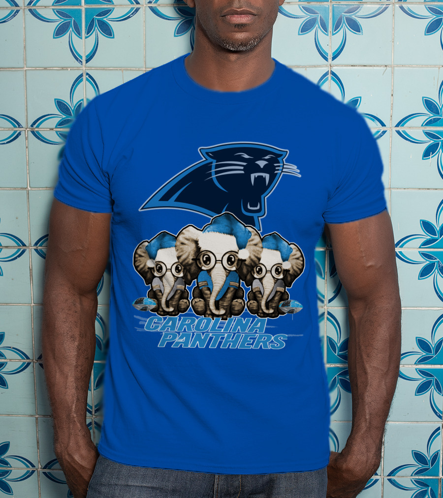 Carolina Panthers Xmas Elephants T-Shirt