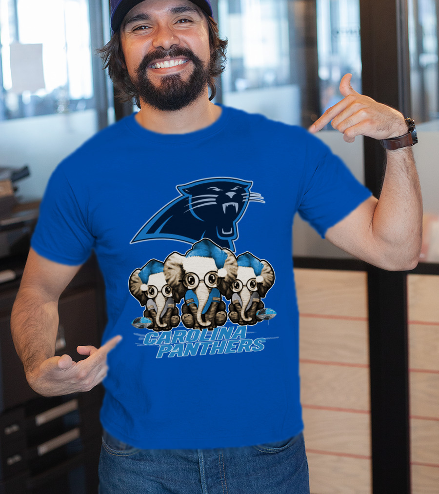 Carolina Panthers Xmas Elephants T-Shirt