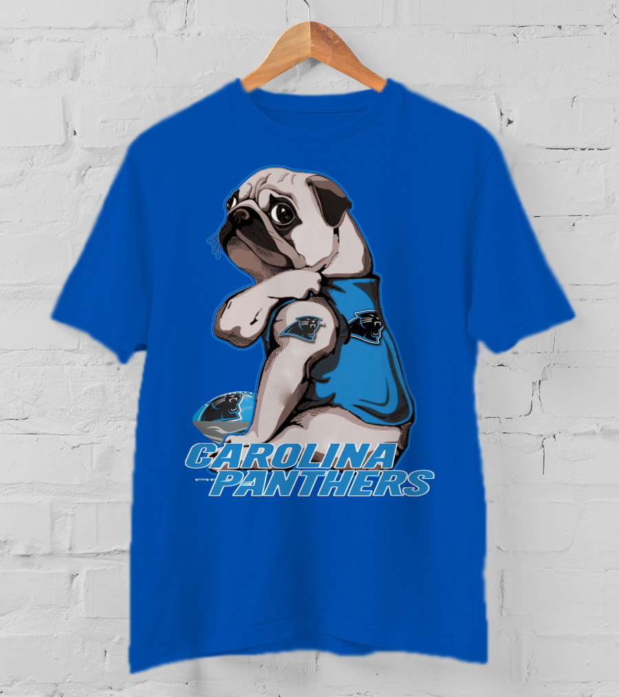 Carolina Panthers Pug With Team T-Shirt