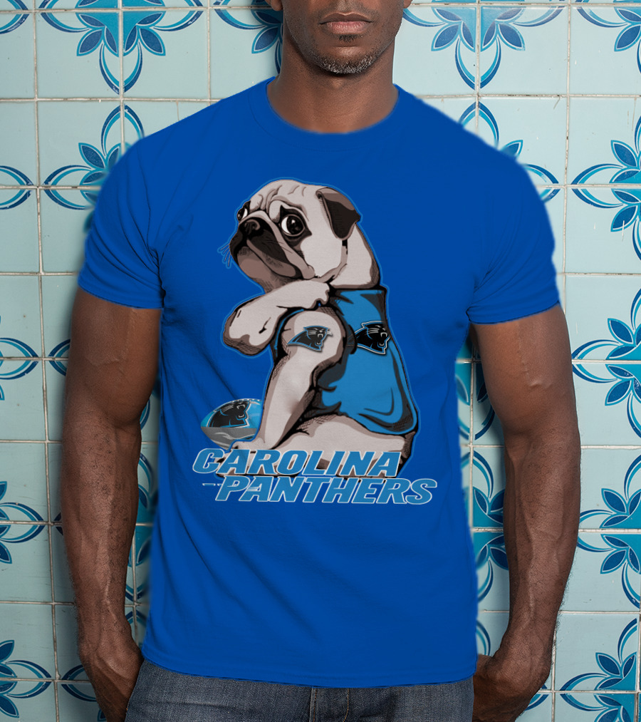 Carolina Panthers Pug With Team T-Shirt