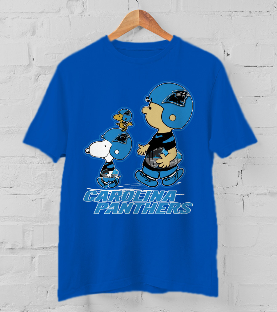Snpfootball CAROLINA PANTHERS Peanuts Characters Blue Helmet T-Shirt