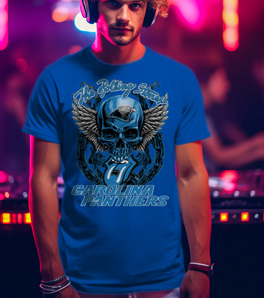 The Rolling Stones Carolina Panthers Skull Wing T-Shirt