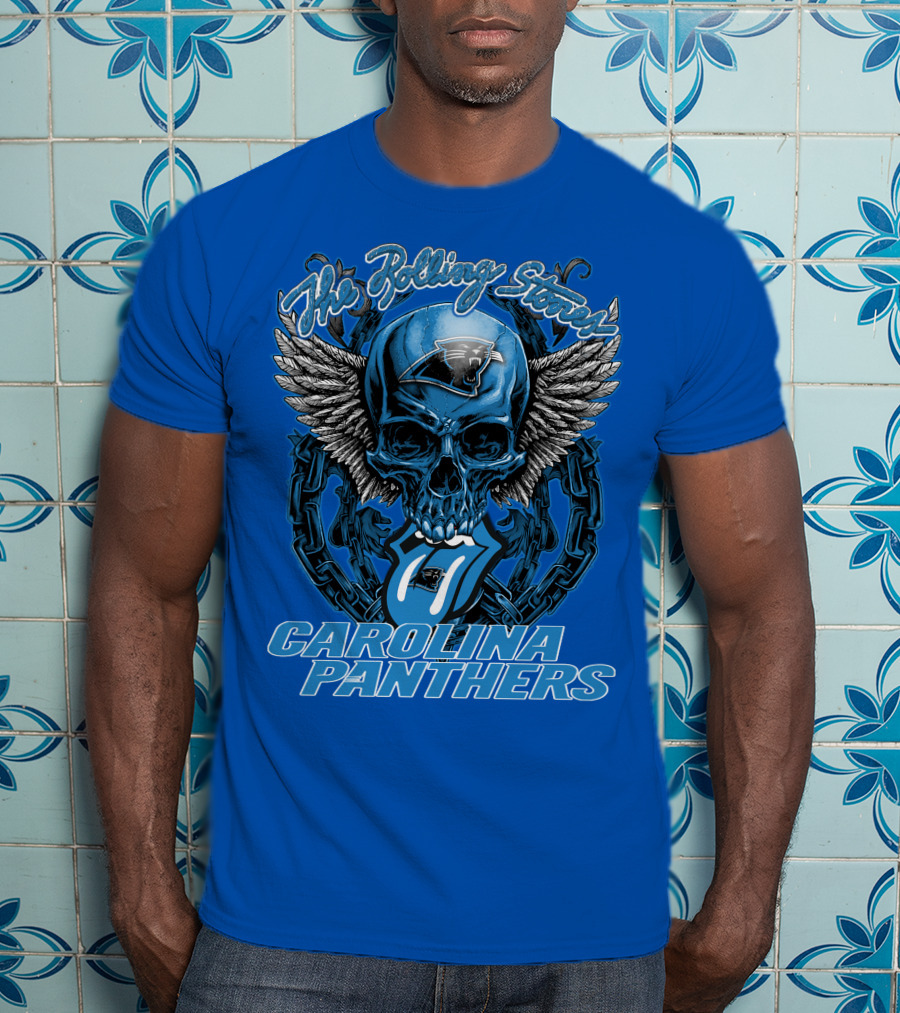 The Rolling Stones Carolina Panthers Skull Wing T-Shirt