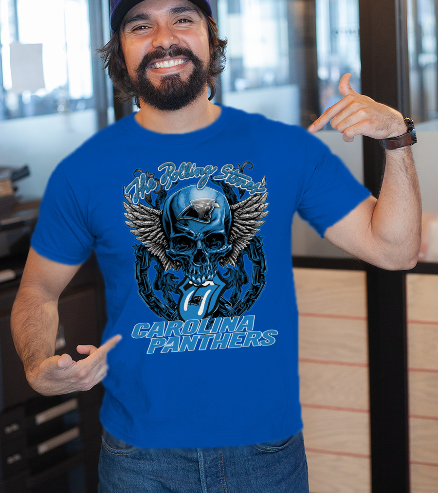 The Rolling Stones Carolina Panthers Skull Wing T-Shirt