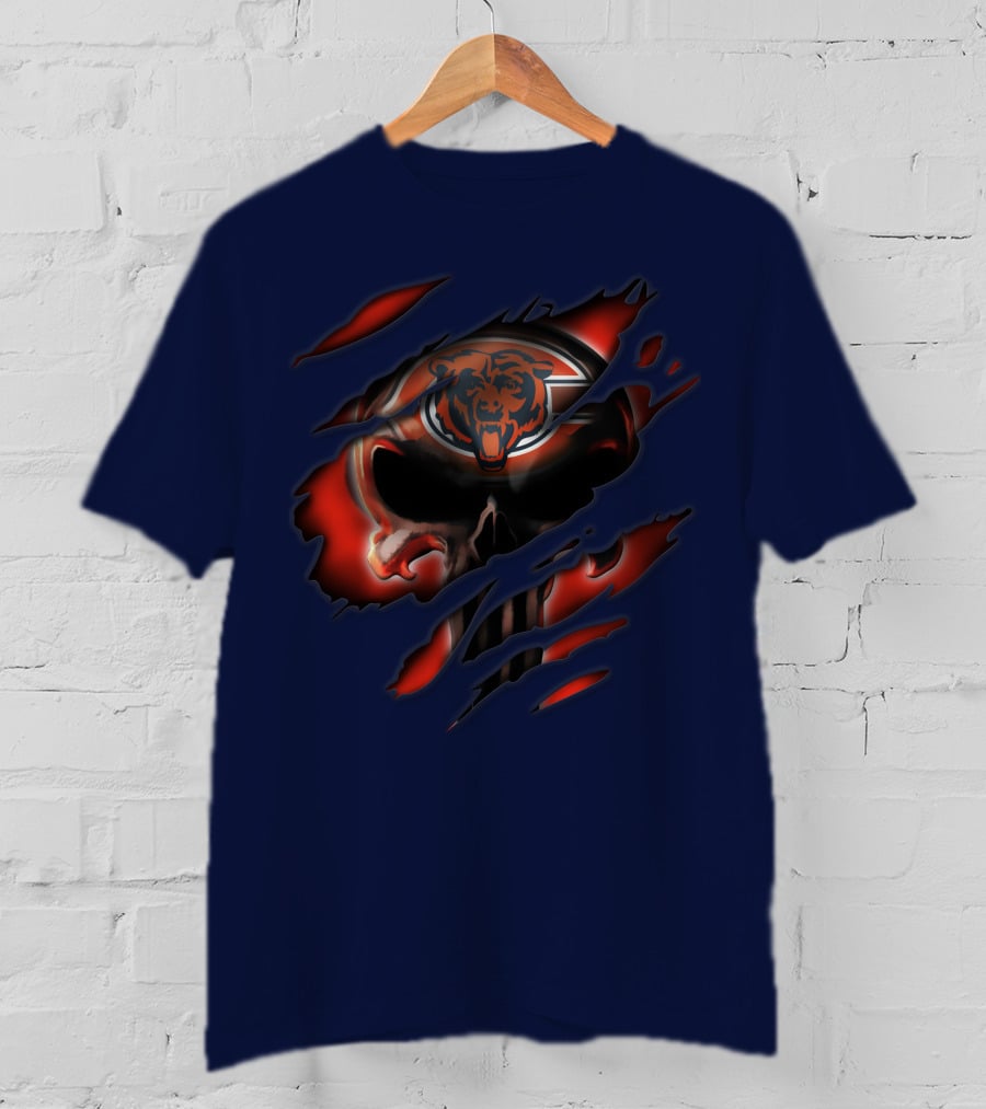 Chicago Bears 32 Skull Rips T-Shirt