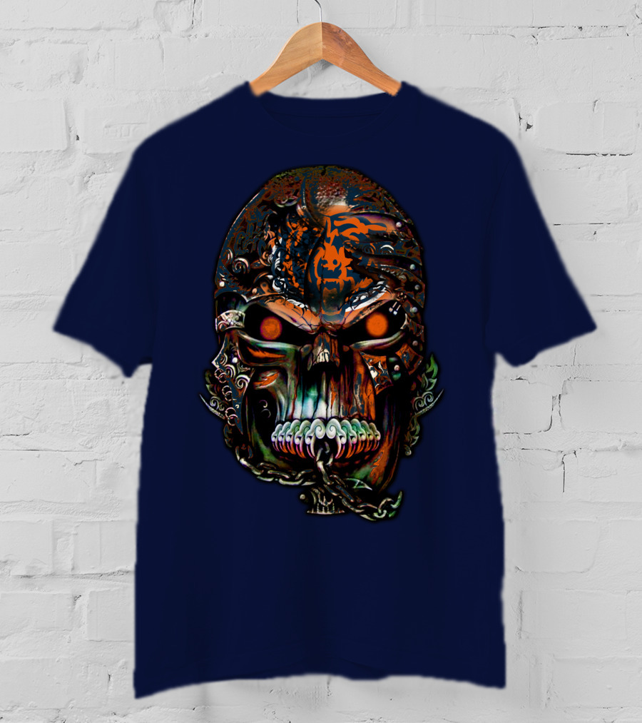 Chicago Bears Fiery Skull T-Shirt