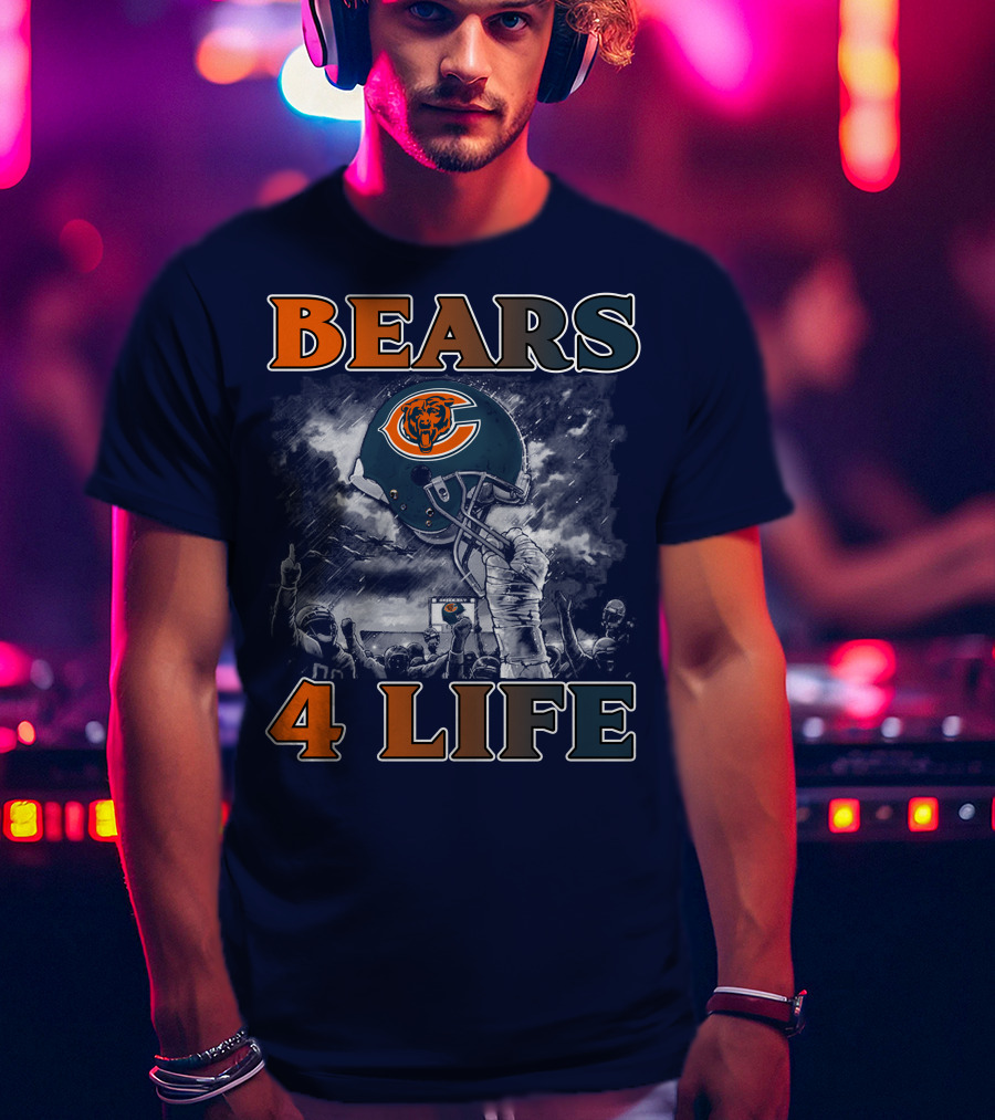 Bears 4 Life Chicago Bears Helmet Celebration T-Shirt