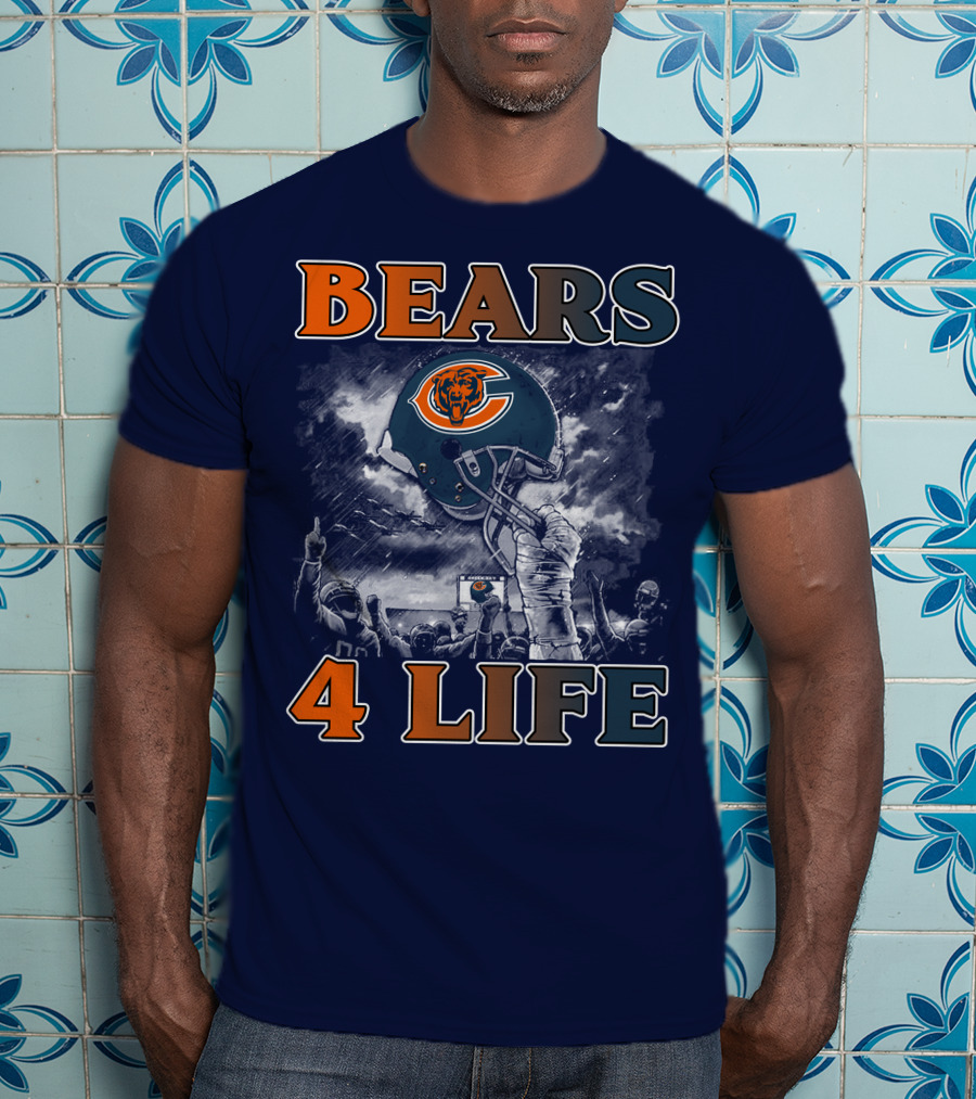 Bears 4 Life Chicago Bears Helmet Celebration T-Shirt