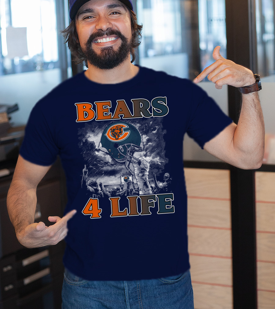 Bears 4 Life Chicago Bears Helmet Celebration T-Shirt