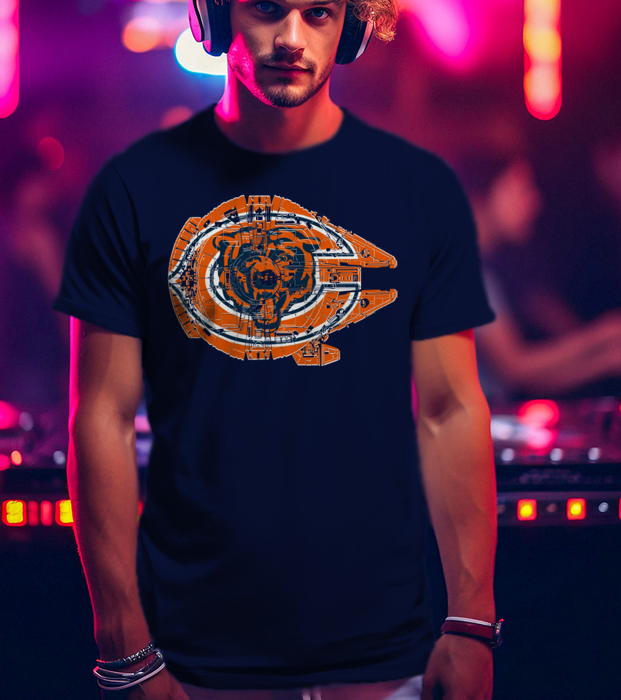 Chicago Bears Millennium Falcon Crossover T-Shirt