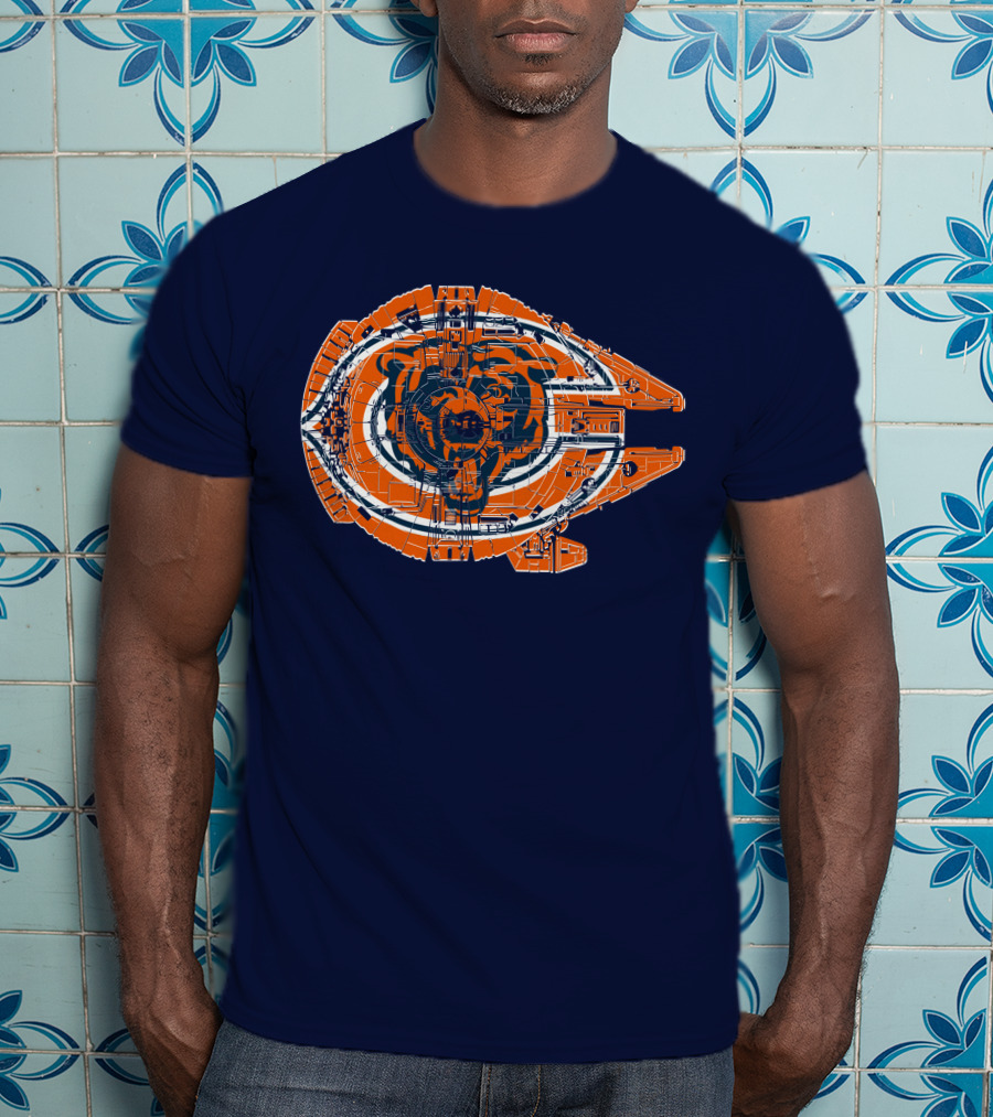 Chicago Bears Millennium Falcon Crossover T-Shirt