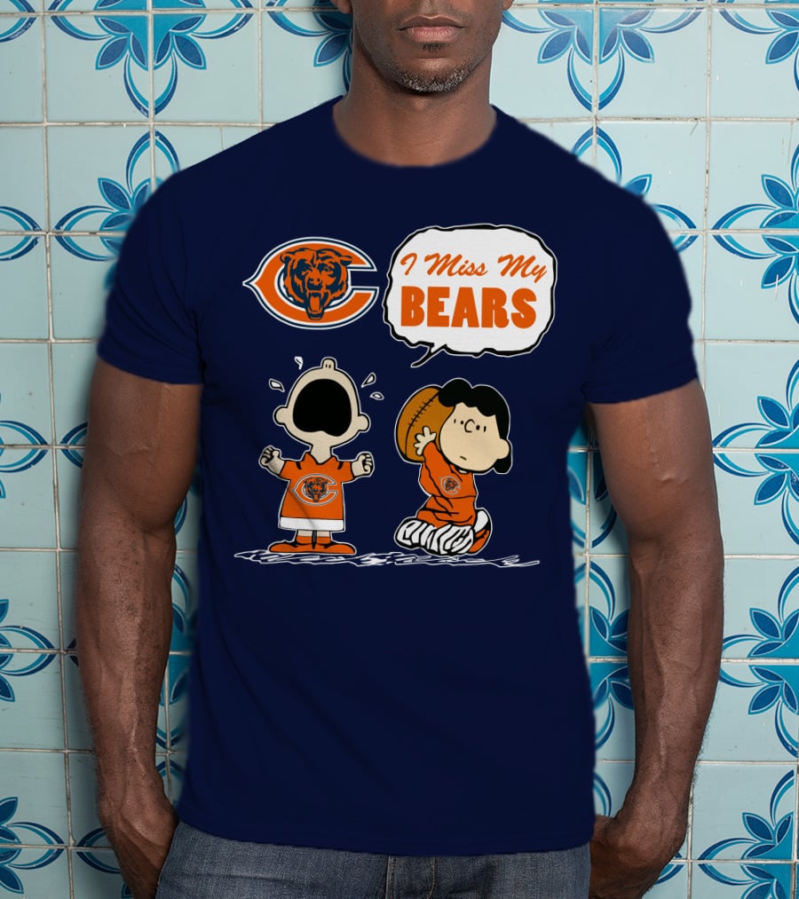 I Miss My Bears Chicago Bears Peanuts Characters T-Shirt