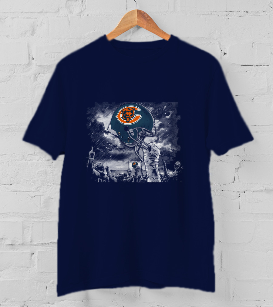 Chicago Bears Helmet Iconic 51 Team Celebration T-Shirt