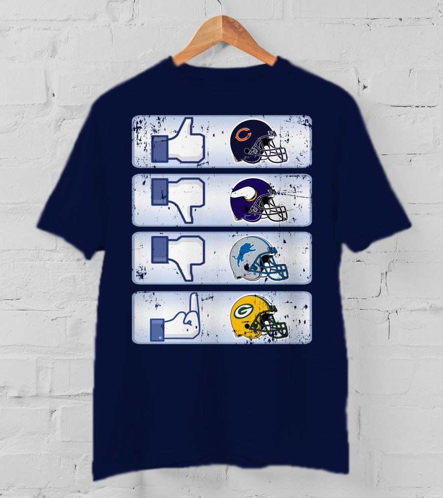 Chicago Bears Thumbs Up Rivalry Vikings Lions Packers T-Shirt