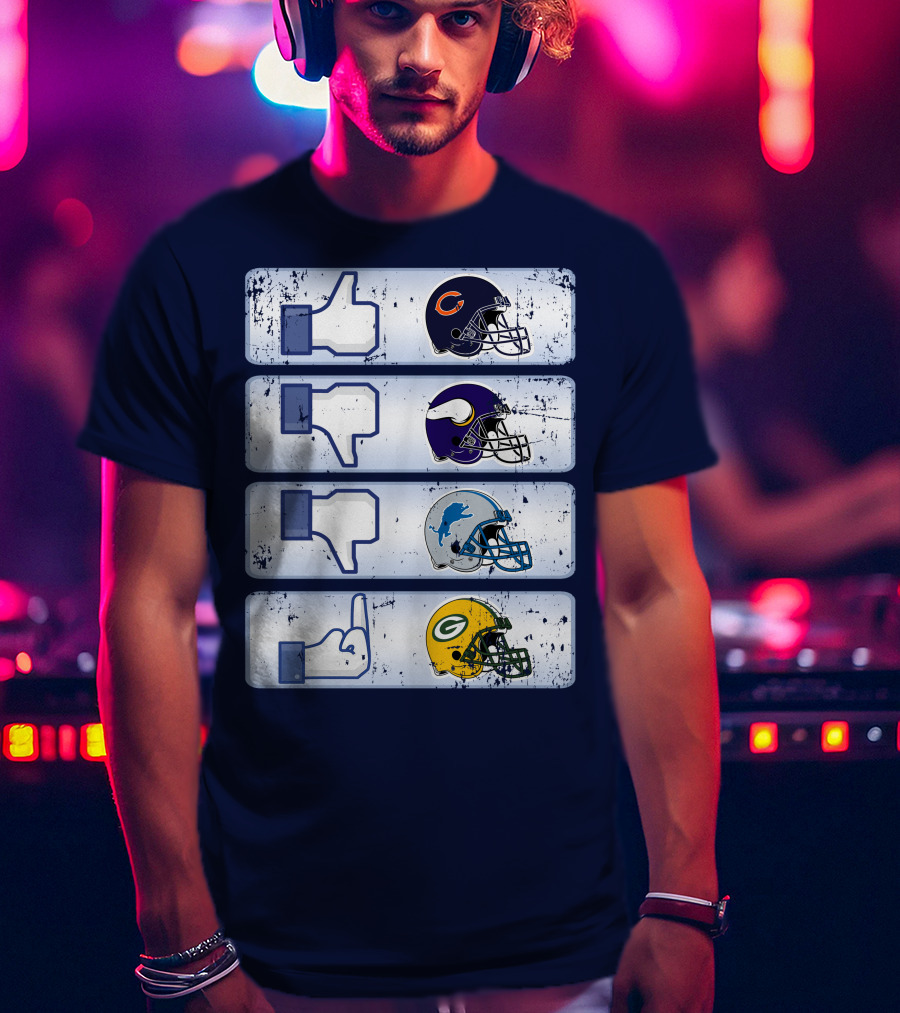 Chicago Bears Thumbs Up Rivalry Vikings Lions Packers T-Shirt