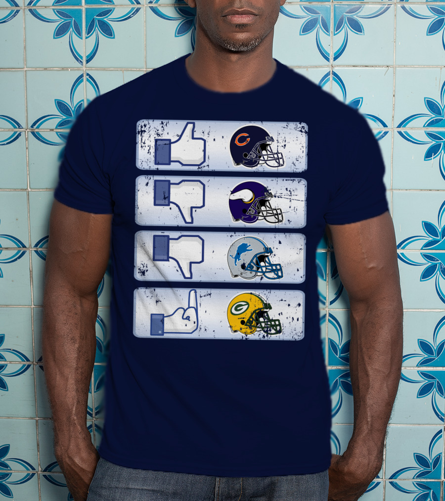 Chicago Bears Thumbs Up Rivalry Vikings Lions Packers T-Shirt