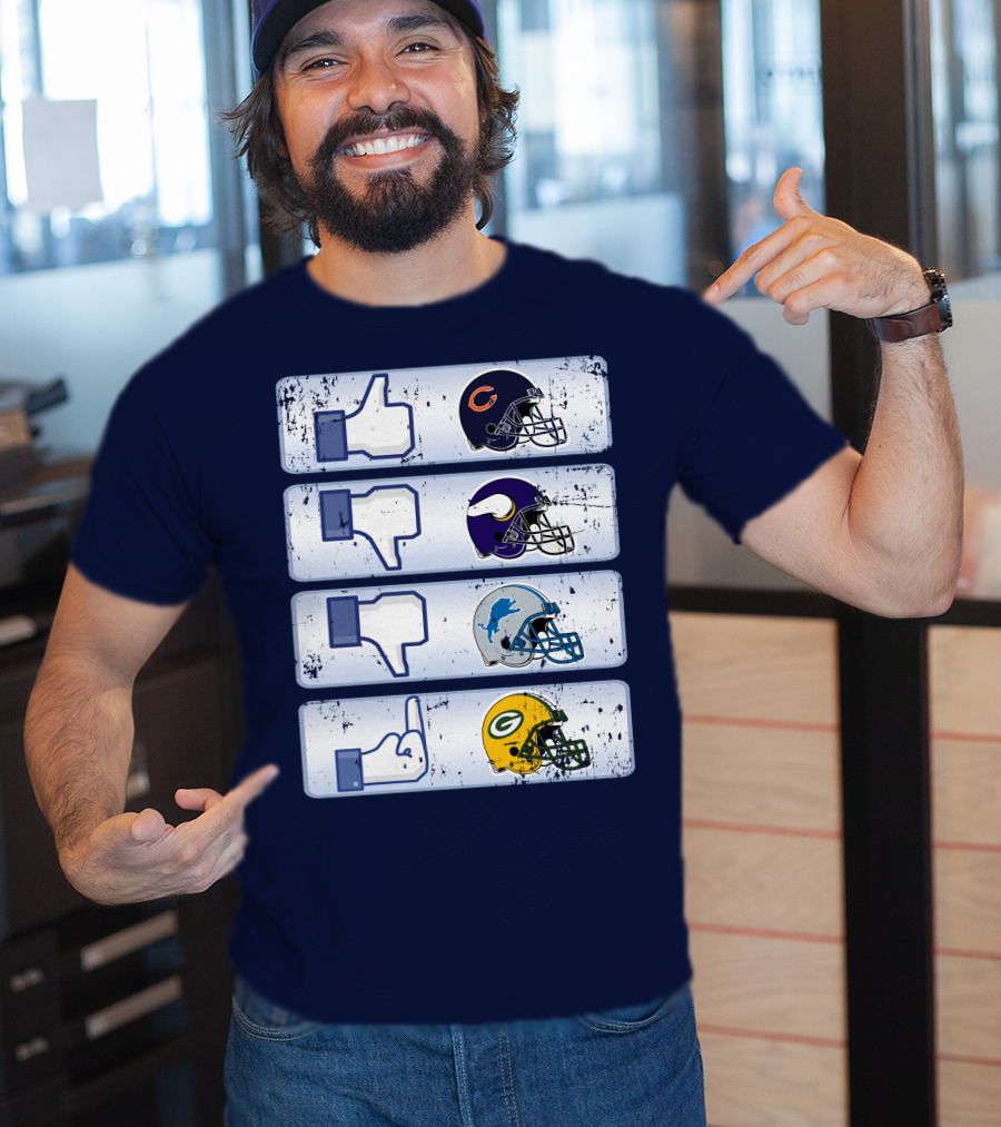 Chicago Bears Thumbs Up Rivalry Vikings Lions Packers T-Shirt
