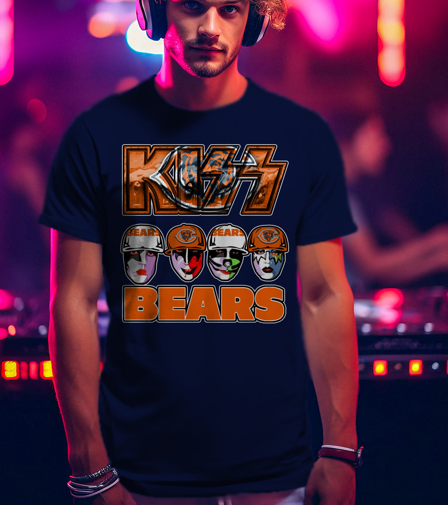 KISS Chicago Bears Facepaint Helmet T-Shirt