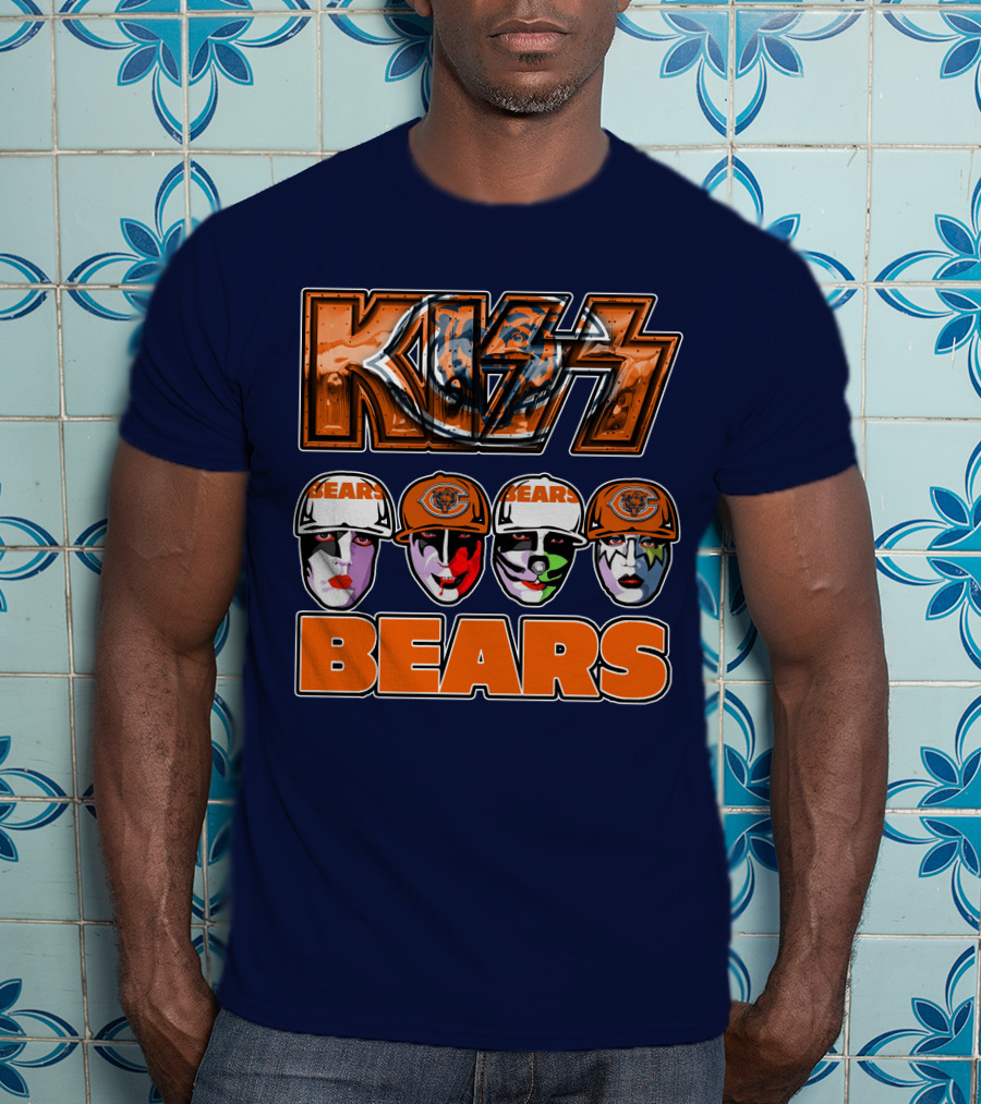 KISS Chicago Bears Facepaint Helmet T-Shirt